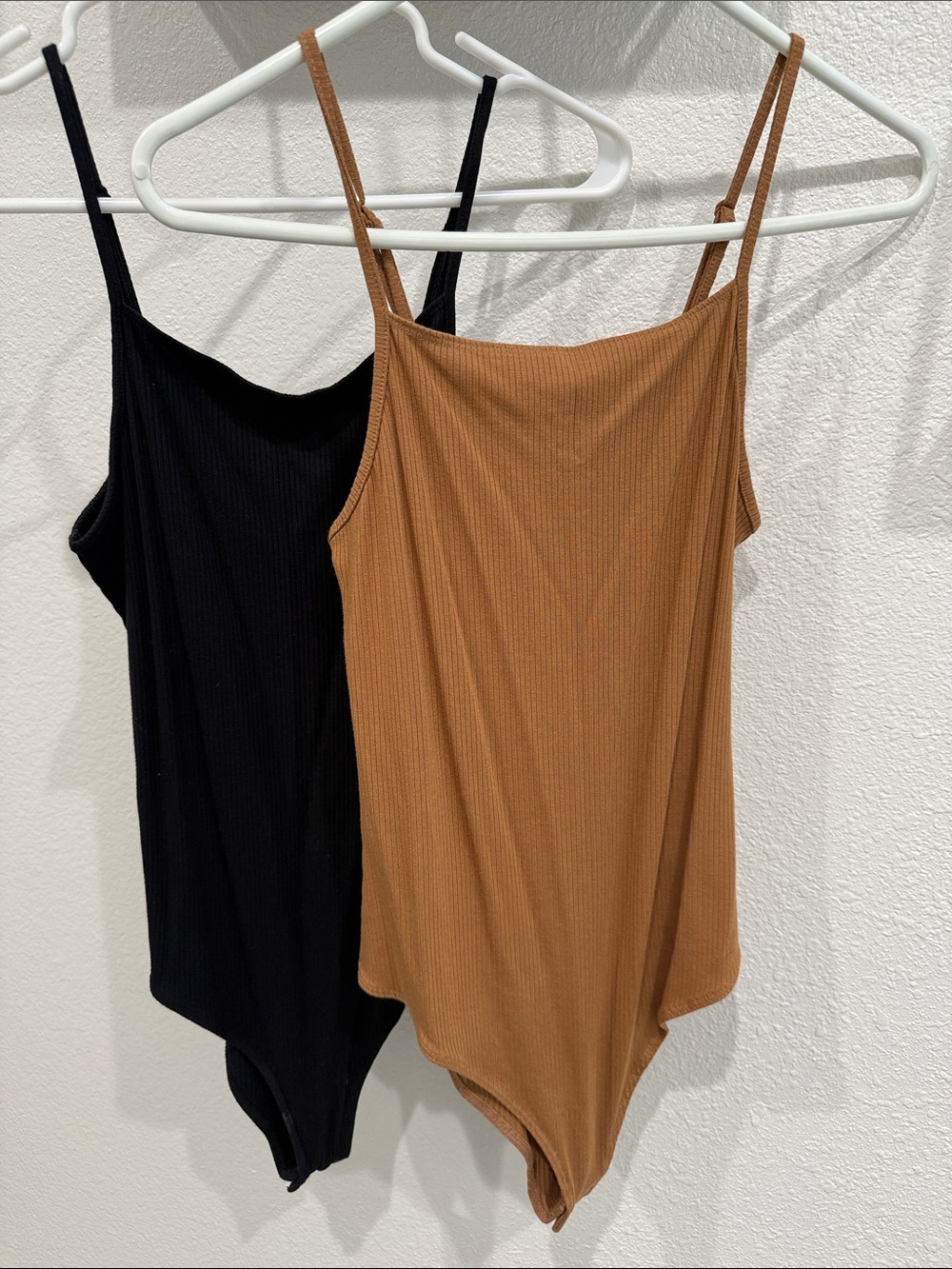 ✨ PLEASE NOTE sizing in description!! wild fable Cami Bodysuit in Black and Tan